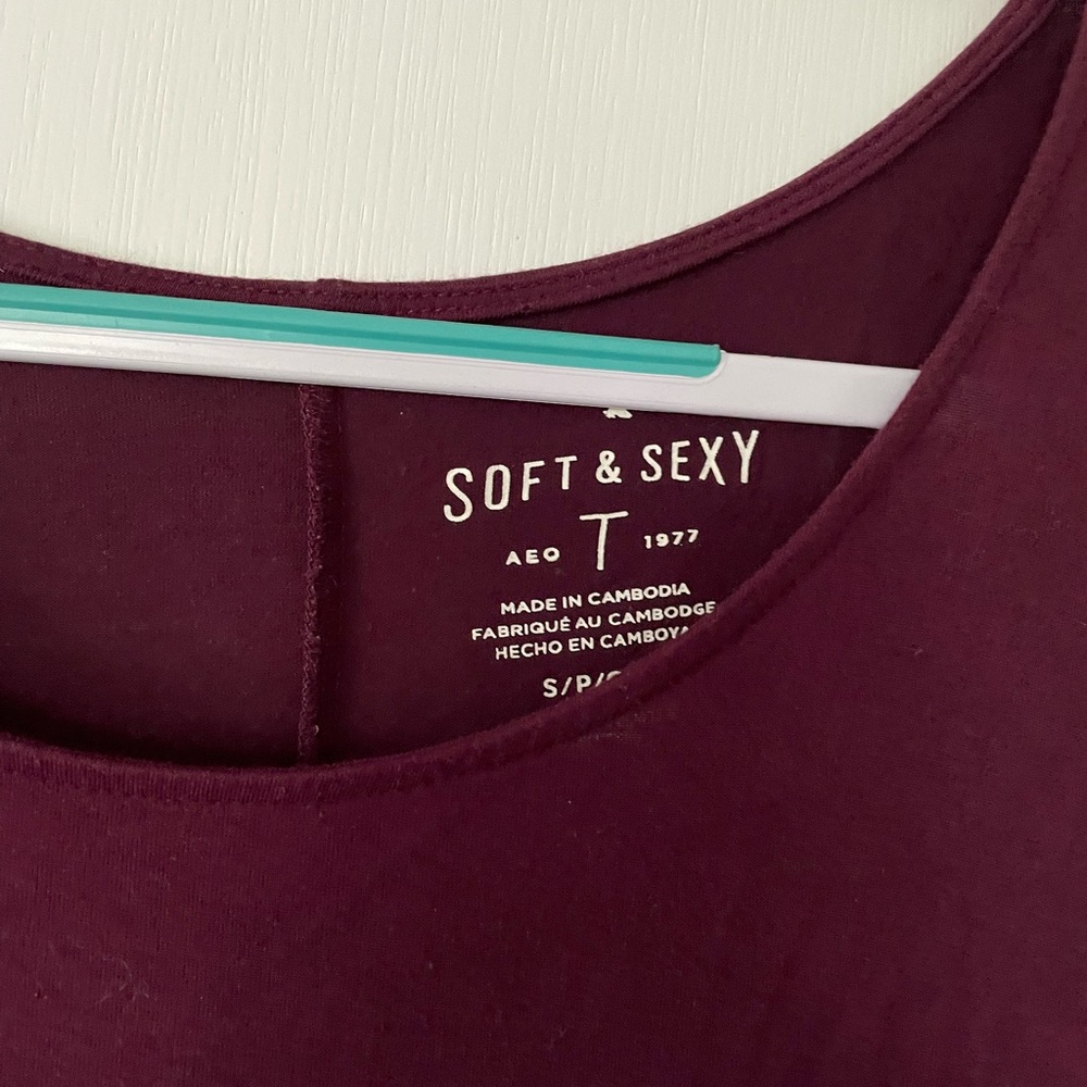 AE Soft and Sexy Tee in Burgundy - Picture 4 of 5